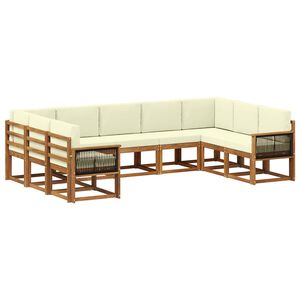 vidaXL &Sigma;&epsilon;&iota;&rho;ά &Kappa;&alpha;&nu;&alpha;&pi;έ &Epsilon;&xi;&omega;&tau;&epsilon;&rho;&iota;&kappa;&omicron;ύ &mu;&epsilon; &mu;&alpha;&xi;&iota;&lambda;ά&rho;&iota; 9 pcs &Phi;&upsilon;&sigma;&iota;&kappa;ό &kappa;&alpha;&iota; &Kappa;&rho;έ&mu;&alpha;