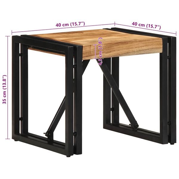 vidaXL Τραπεζάκι σαλονιού 40x40x35 cm μασίφ ξύλο ακακίας