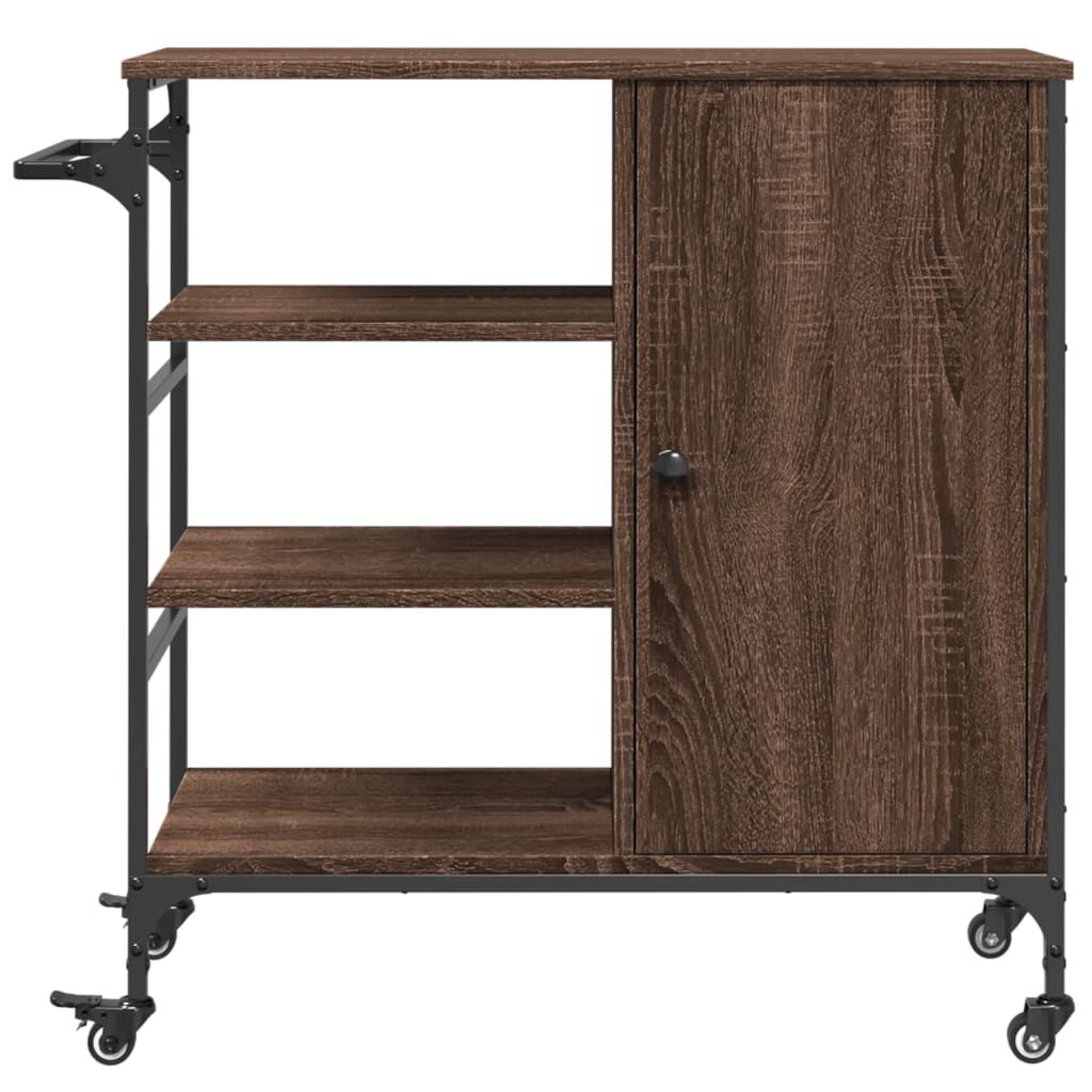 vidaXL Τρόλεϊ Κουζίνας Καφέ Δρυς 87,5x38,5x84,5 εκ. Επεξ. Ξύλο