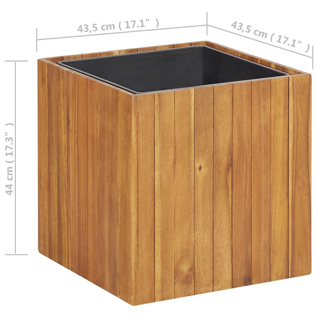 vidaXL Ζαρντινιέρα Υπερυψωμένη 43,5x43,5x44 εκ. Μασίφ Ξύλο Ακακίας
