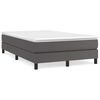 vidaXL Κρεβάτι Boxspring με Στρώμα Γκρι 120x190εκ. από Συνθετικό Δέρμα