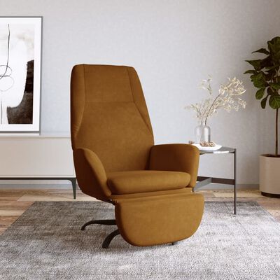 vidaXL Πολυθρόνα Relax με Υποπόδιο Καφέ Βελούδινη