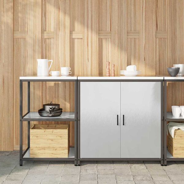 vidaXL &Sigma;&epsilon;&tau; &Alpha;&pi;&omicron;&theta;ή&kappa;&epsilon;&upsilon;&sigma;&eta;&sigmaf; &Kappa;&omicron;&upsilon;&zeta;ί&nu;&alpha;&sigmaf; &mu;&epsilon; &rho;ά&phi;&iota; 2 pcs &Alpha;&sigma;&eta;&mu;ί &Alpha;&nu;&omicron;&xi;&epsilon;ί&delta;&omega;&tau;&omicron; &alpha;&tau;&sigma;ά&lambda;&iota;