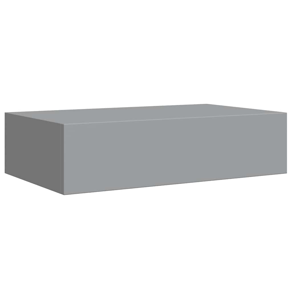 vidaXL Ράφια Τοίχου με Συρτάρια 2 Τεμ. Γκρι 40 x 23,5 x 10εκ. από MDF