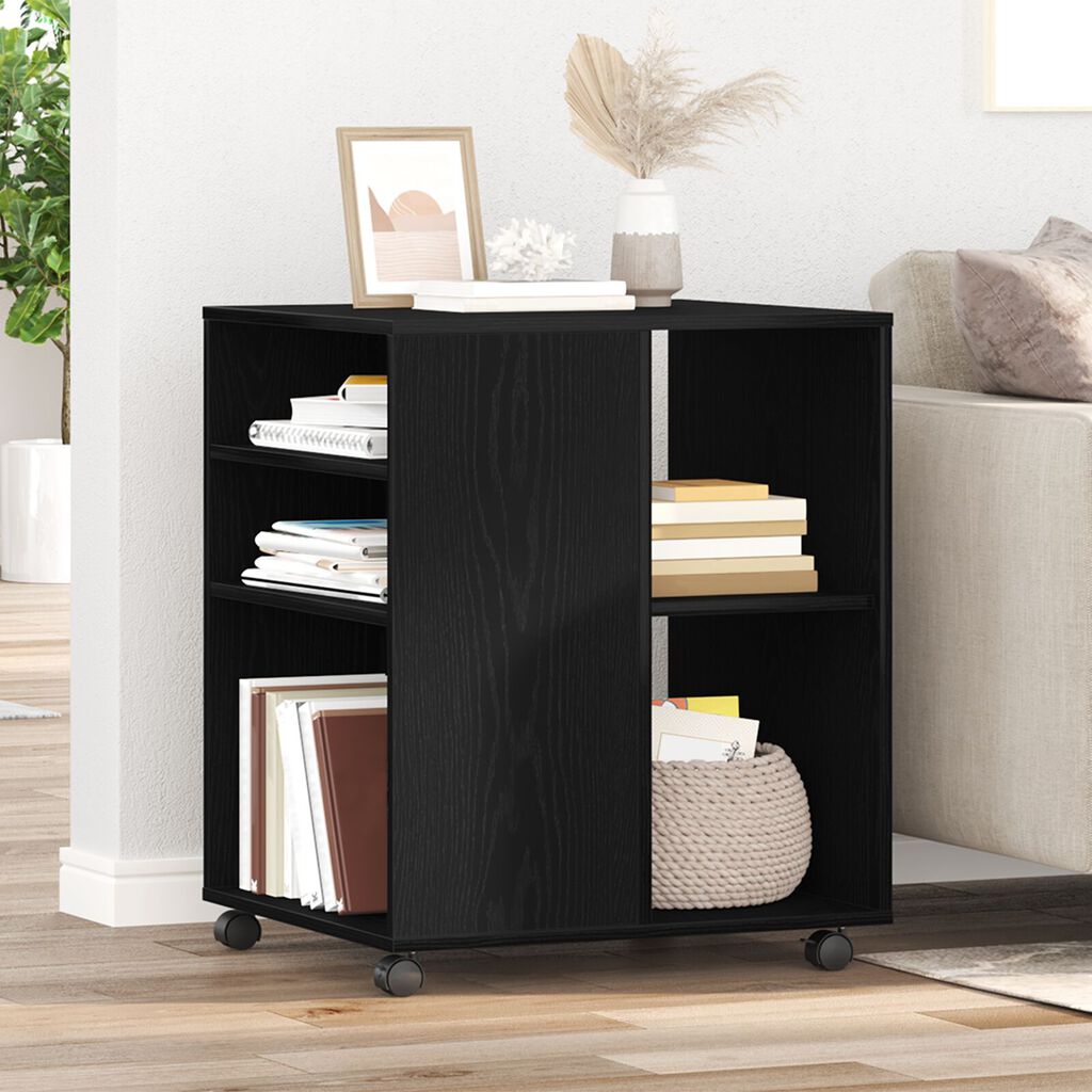 vidaXL Κάβα Αποθήκευσης Μαύρη Βελανιδιά 60x53x72,5 εκ Επεξεργασμένο Ξύλο