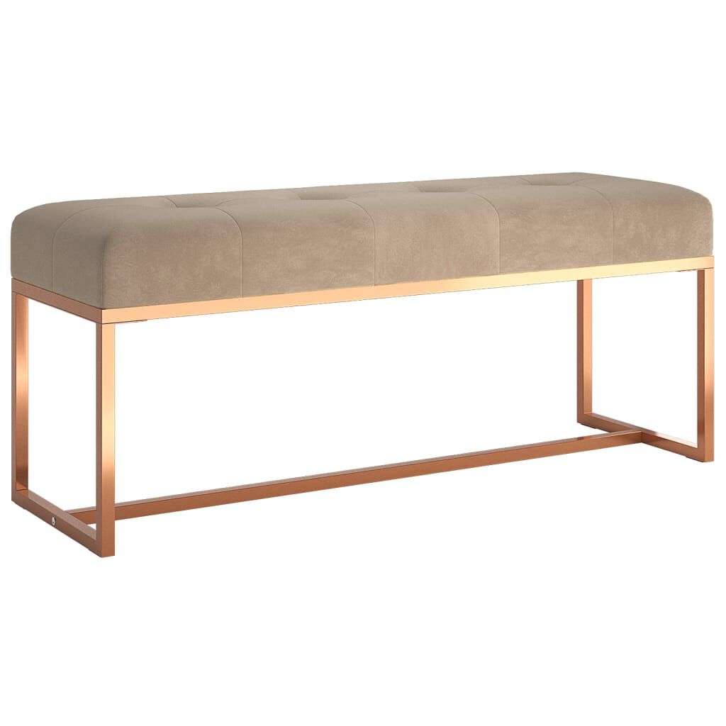 vidaXL Πάγκος Μπεζ 110x36x45 εκ. Βελούδινος