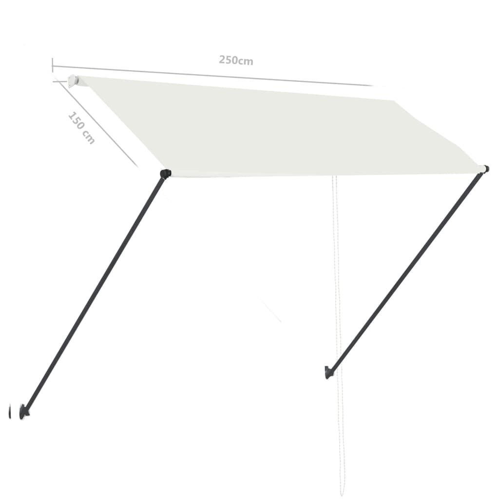 vidaXL Τέντα Συρόμενη με LED Κρεμ 250 x 150 εκ.