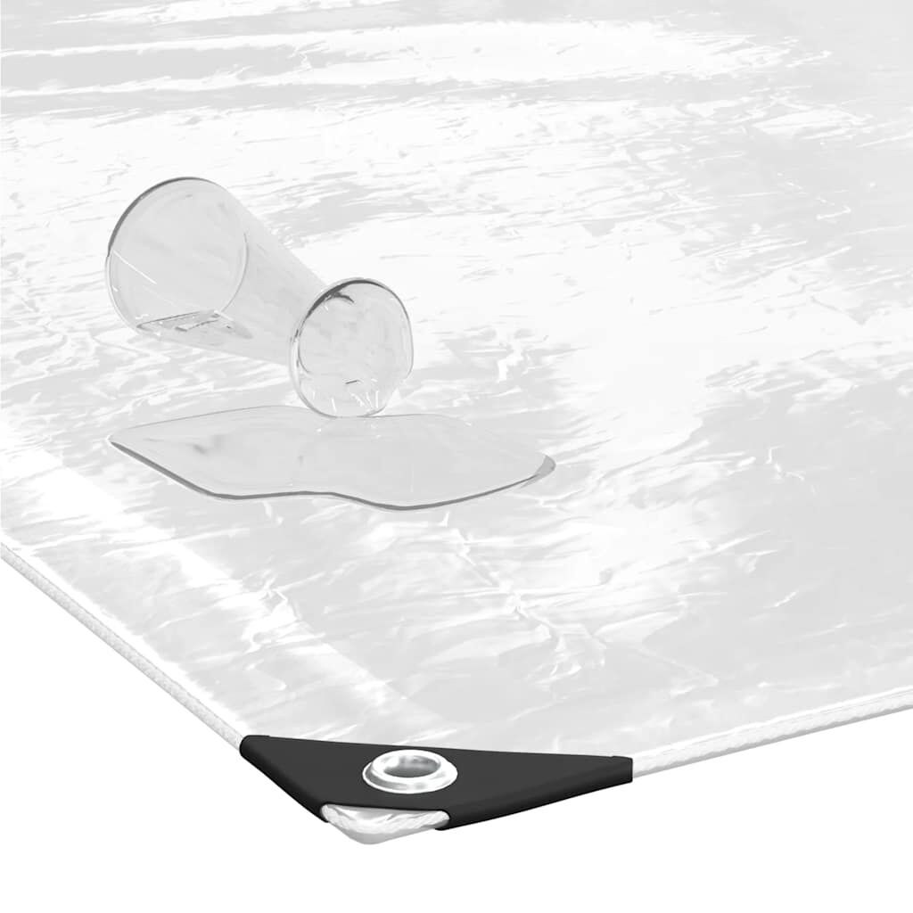 vidaXL Σαφής μουσαμάς με οπές 6x12 m PVC