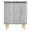 vidaXL Κομοδίνο Γκρι Sonoma 40 x 30 x 50 εκ. με Μασίφ Ξύλινα Πόδια