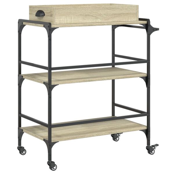 vidaXL Τρόλεϊ Κουζίνας Sonoma Δρυς 81,5x41x92,5 εκ. Επεξεργασμένο Ξύλο