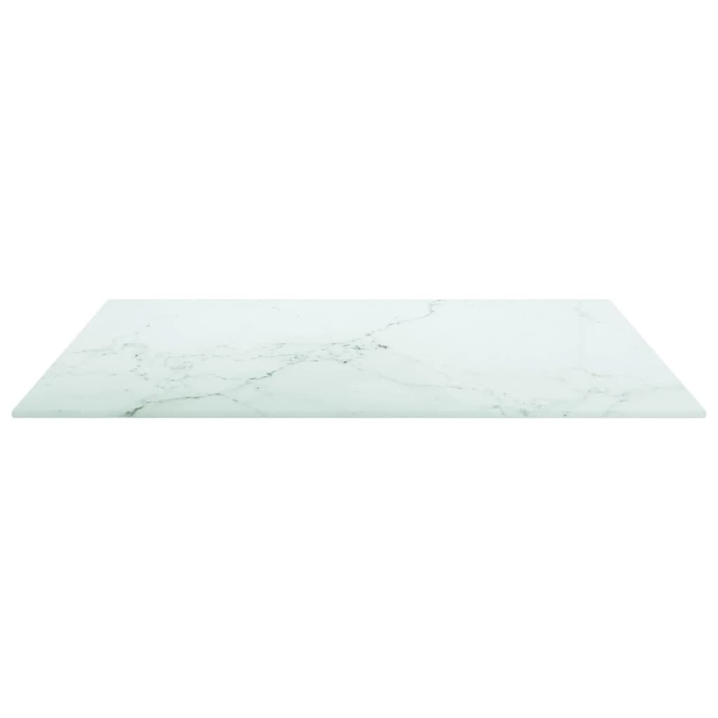 vidaXL Επιφάνεια Τραπεζιού Λευκή 60x60εκ 6 χιλ Ψημ. Γυαλί Μαρμ. Σχέδιο