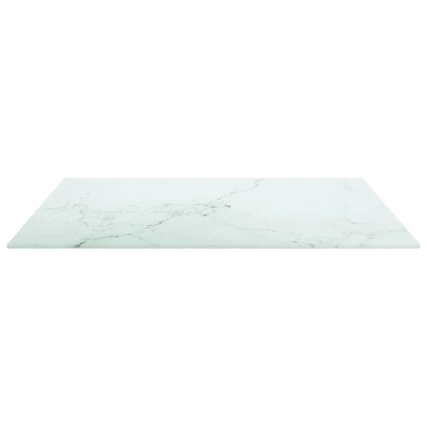 vidaXL Επιφάνεια Τραπεζιού Λευκή 60x60εκ 6 χιλ Ψημ. Γυαλί Μαρμ. Σχέδιο