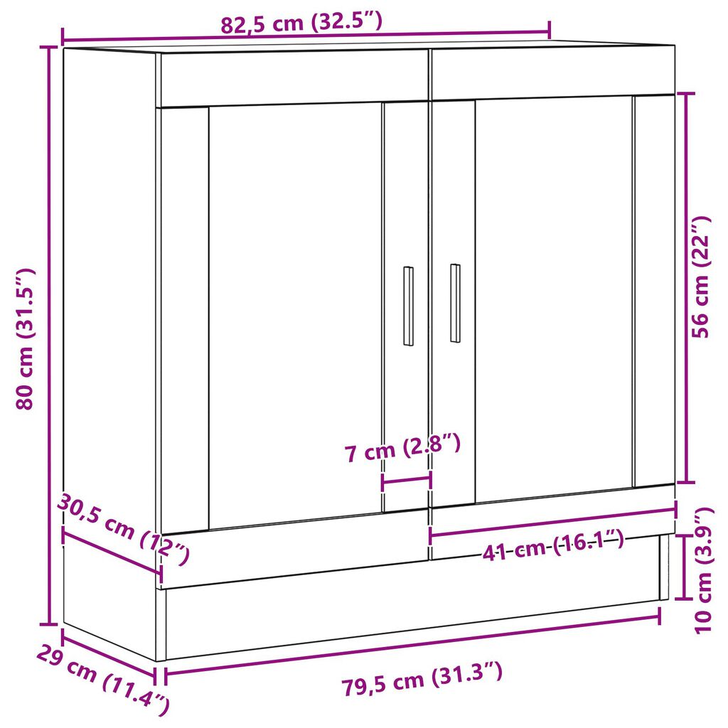 vidaXL Βιβλιοθήκη Μαύρη Δρυς 82,5x30,5x80 εκ σε Επεξεργασμένο Ξύλο