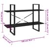 vidaXL Βιβλιοθήκη με 2 Ράφια Μαύρη 100x30x70 εκ. από Μασίφ Ξύλο Πεύκου