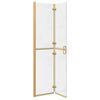 vidaXL Τοίχος ντους Walk-in Χρυσό και διαφανές 90 x 190 cm