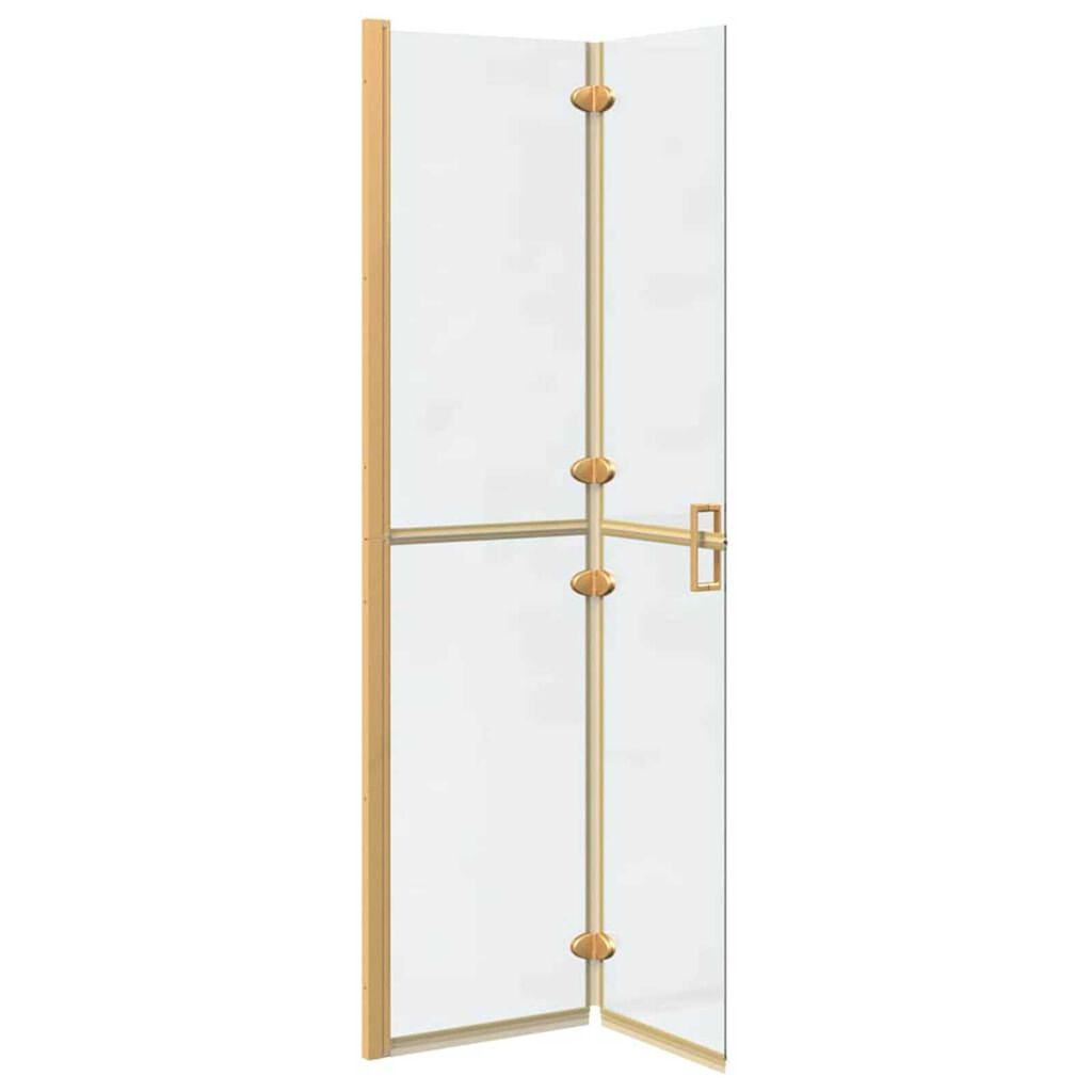 vidaXL Τοίχος ντους Walk-in Άλλο Χρυσό και διαφανές 90 x 190 cm