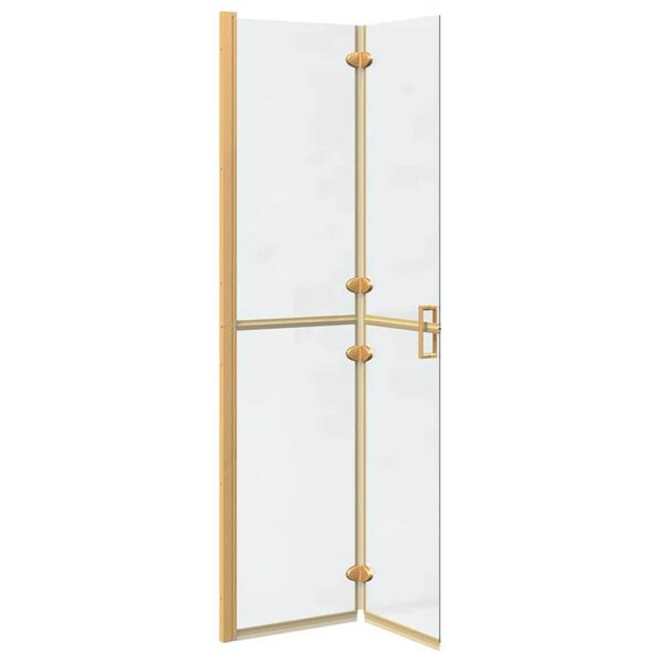 vidaXL Τοίχος ντους Walk-in Άλλο Χρυσό και διαφανές 90 x 190 cm