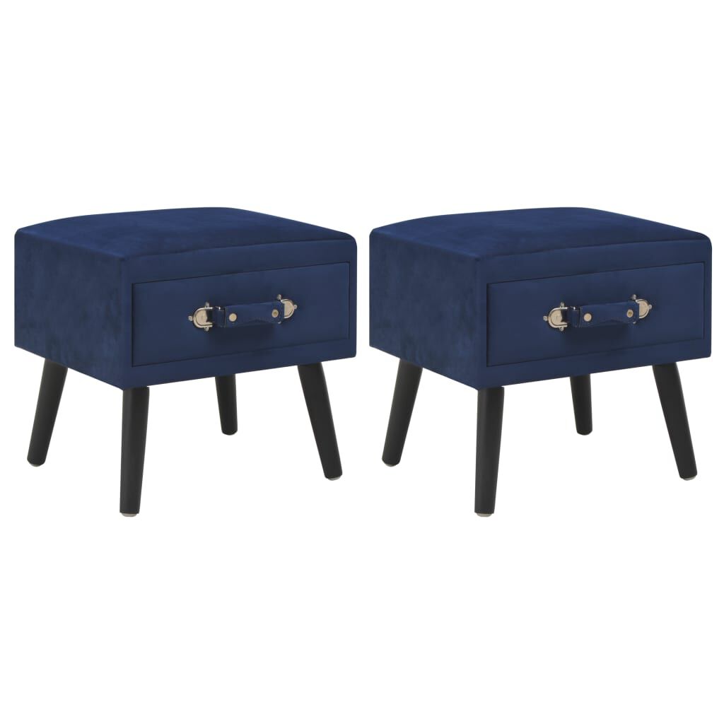 vidaXL Κομοδίνα 2 τεμ. Μπλε 40 x 35 x 40 εκ. Βελούδινα