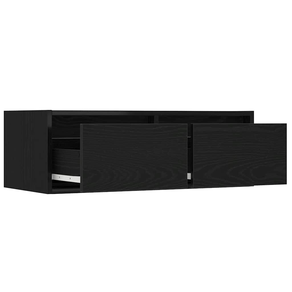 vidaXL Έπιπλο Τηλεόρασης με LED Μαύρη βελανιδιά 75x35,5x25 εκ.