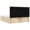 vidaXL Οθωμανικό κρεβάτι με στρώματα & LEDs Κρέμα 200x200cm ύφασμα