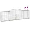 vidaXL Συρματοκιβώτια Τοξωτά 7 τεμ. 300x30x80/100 εκ. Γαλβαν. Ατσάλι