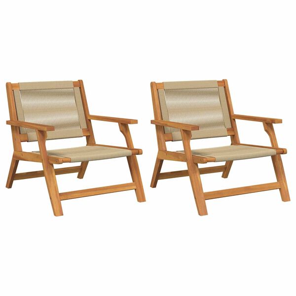 vidaXL Εξωτερικά Έπιπλα 2 pcs Μπεζ 78 x 67 x 73εκ. Μασίφ ξύλο ακακίας