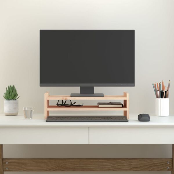 vidaXL Βάση Οθόνης 50 x 27 x 15 εκ. από Μασίφ Ξύλο Πεύκου