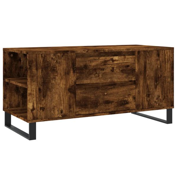 vidaXL Τραπεζάκι Σαλονιού Καπνιστή Δρυς 102x44,5x50 εκ. Επεξεργ. Ξύλο