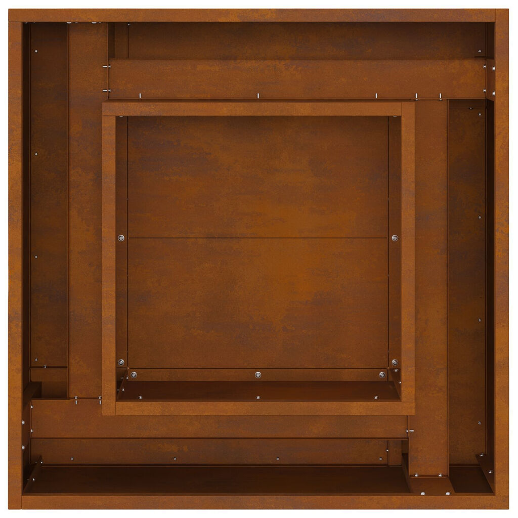 vidaXL Φωτιά Πίθα Στρα square 60x60x30 εκ Α weathering ατσάλι