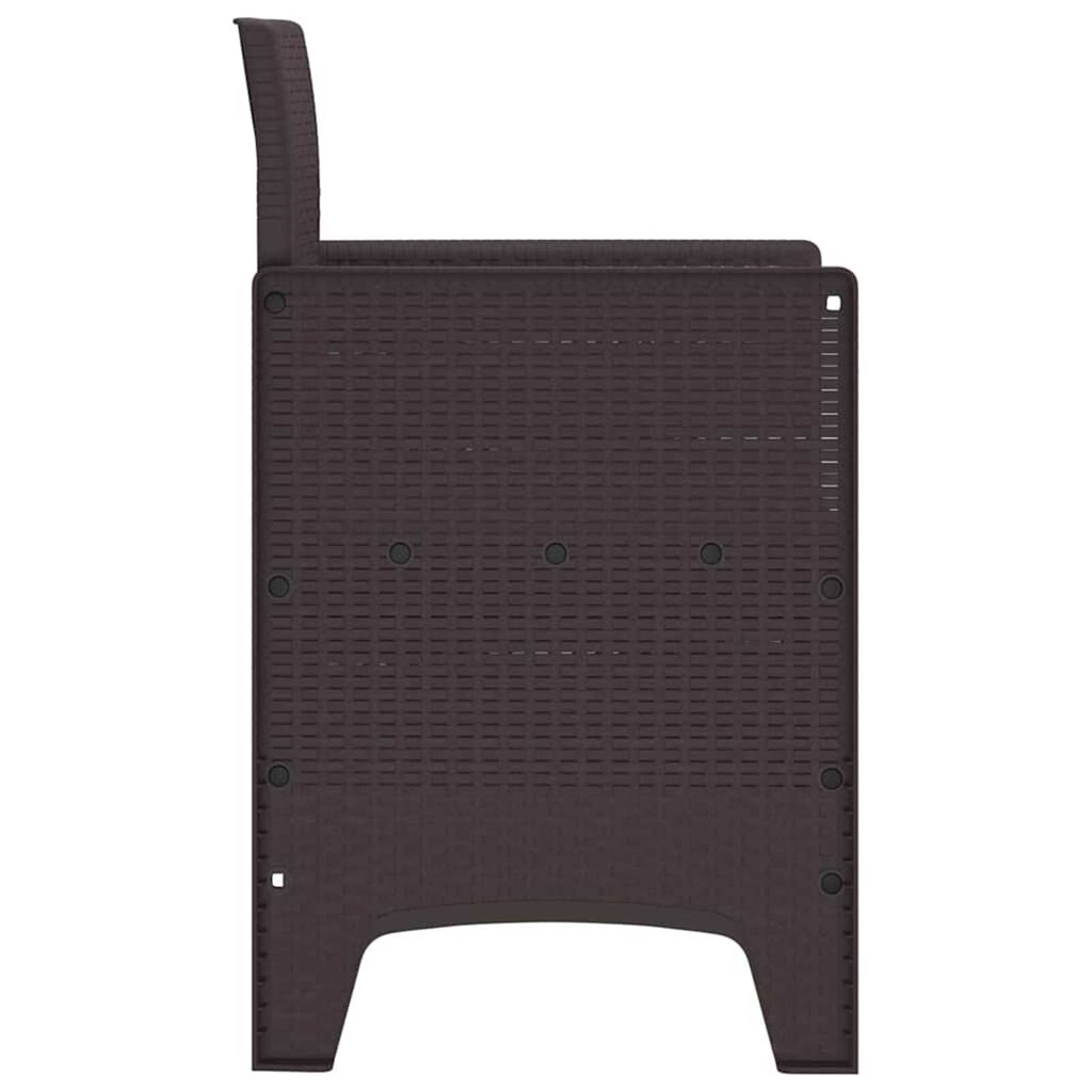 vidaXL Καρέκλα Κήπου 2 pcs Καφέ 53 x 49 x 85 εκ. PP