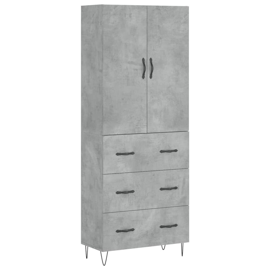 vidaXL Ντουλάπι Γκρι Σκυροδέματος 69,5x34x180 εκ. Επεξεργασμένο Ξύλο