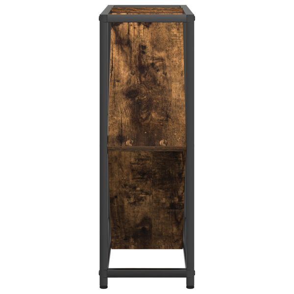 VidaXL Ραφιέρα Κρασιού Καπνιστή Δρυός 51x18x52,5 εκ. Κατασκευασμένο Ξύλο