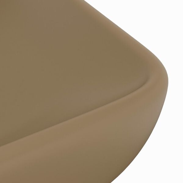 vidaXL Νιπτήρας Πολυτελής Ορθογώνιος Κρεμ Ματ 71x38 εκ. Κεραμικός