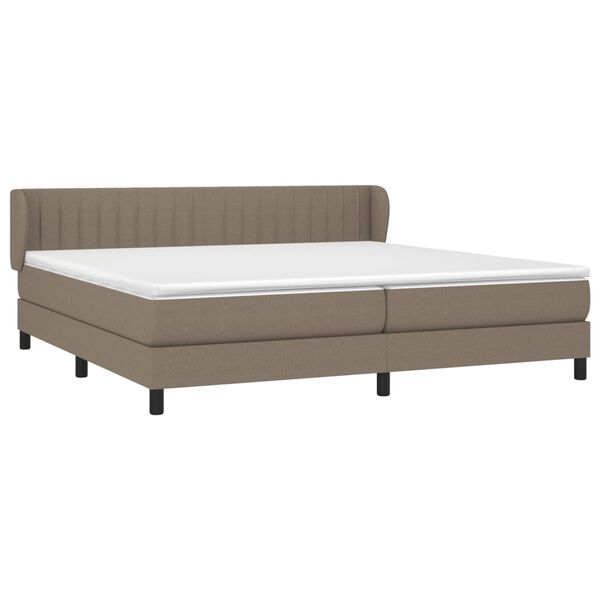 vidaXL &Kappa;&rho;&epsilon;&beta;ά&tau;&iota; Boxspring &mu;&epsilon; &Sigma;&tau;&rho;ώ&mu;&alpha; Taupe 200x200 &epsilon;&kappa;. &Upsilon;&phi;&alpha;&sigma;&mu;ά&tau;&iota;&nu;&omicron;