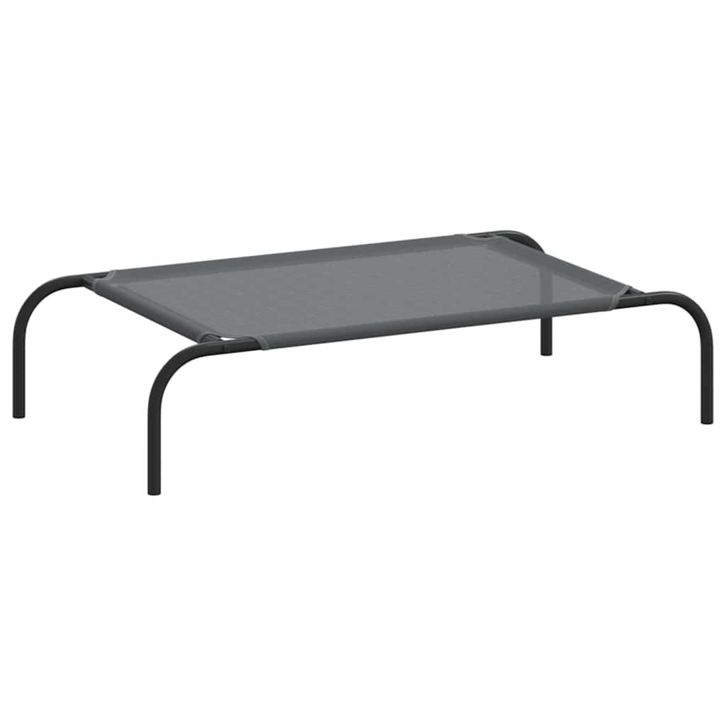 vidaXL Ανυψωμένο κρεβάτι σκύλου γκρι 90x50x20 cm Textilene και χάλυβα