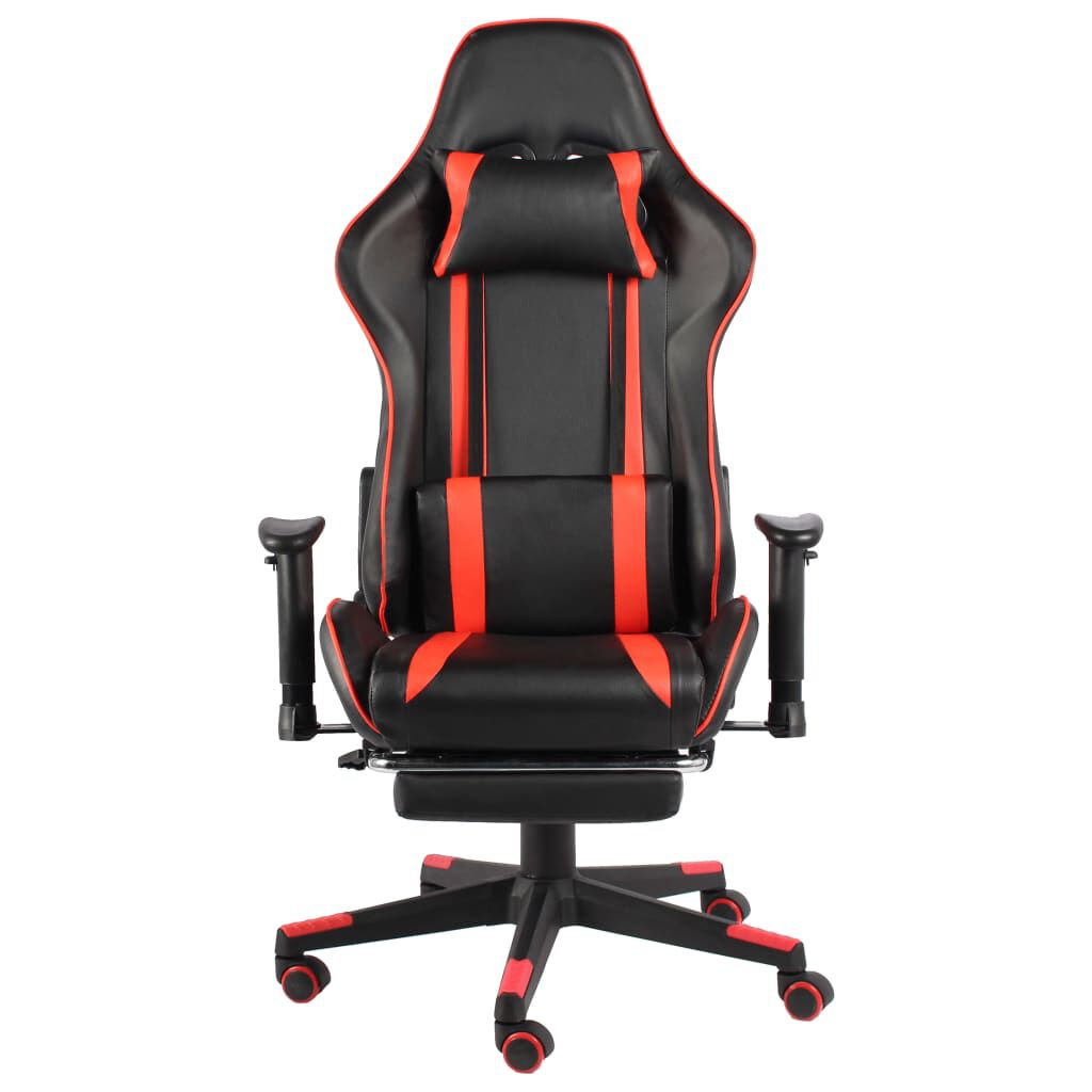 vidaXL Καρέκλα Gaming Περιστρεφόμενη με Υποπόδιο Κόκκινη PVC