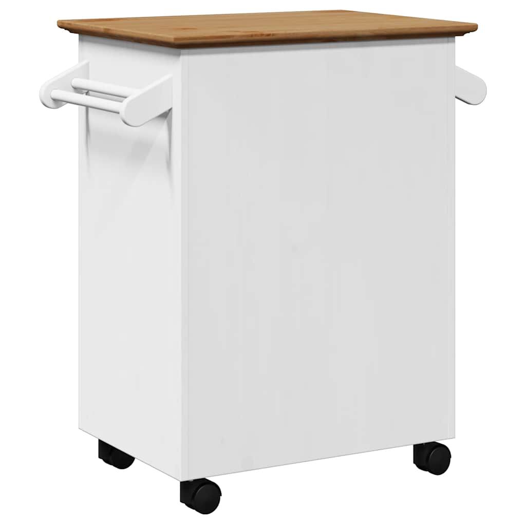 vidaXL Καροτσάκι κουζίνας BODO Λευκό και καφέ 72x45x80 cm