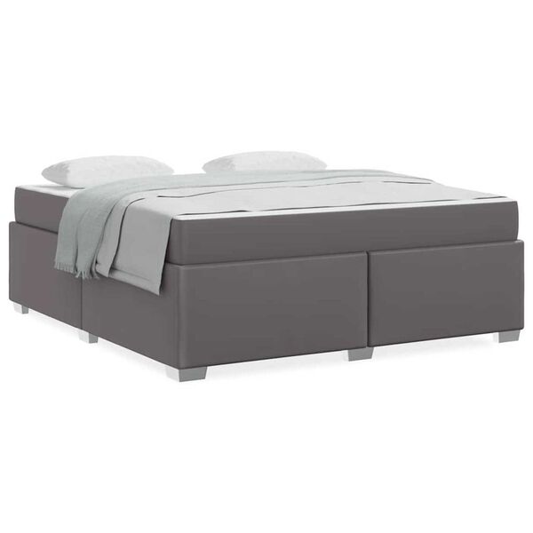 vidaXL Σκελετός Κρεβατιού Γκρι 180 x 200 cm Τεχνητό δέρμα
