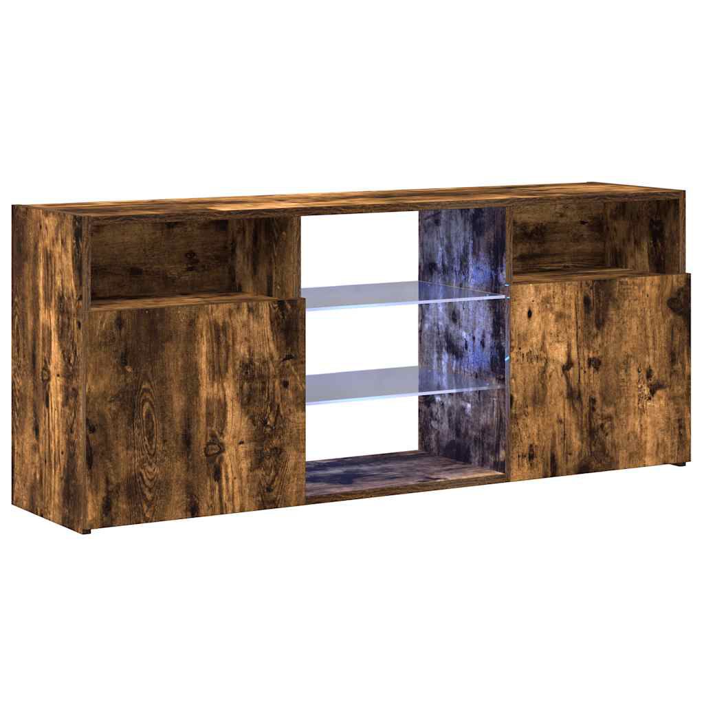vidaXL Έπιπλο Τηλεόρασης με LED Καπνιστή Δρυς 120 x 30 x 50 εκ.