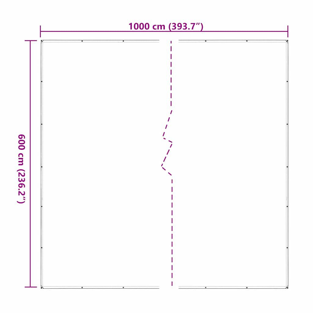 vidaXL Σαφής μουσαμάς με οπές 6x10 m πολυαιθυλένιο