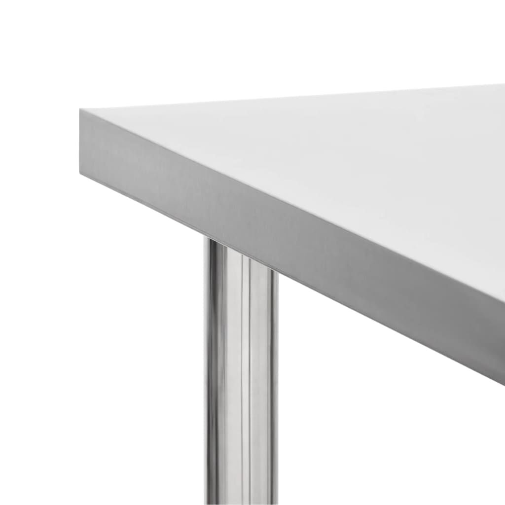 vidaXL Πάγκος Εργασίας Κουζίνας με Ροδάκια 100x60x85εκ Ανοξείδ. Ατσάλι