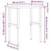 vidaXL Πάγκος Εργασίας Ορθογώνιος 80x60x(73-99,5)εκ Μασίφ Ξύλο Ακακίας