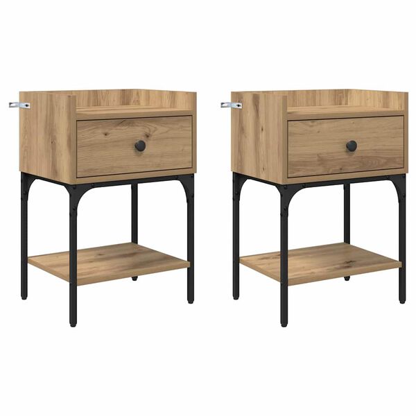 vidaXL &Kappa;&omicron;&mu;&omicron;&delta;ί&nu;&omicron; 2 pcs Artisan Oak 40 x 29 x 60 &epsilon;&kappa; &Epsilon;&pi;&epsilon;&xi;&epsilon;&rho;&gamma;&alpha;&sigma;&mu;έ&nu;&omicron; &xi;ύ&lambda;&omicron;