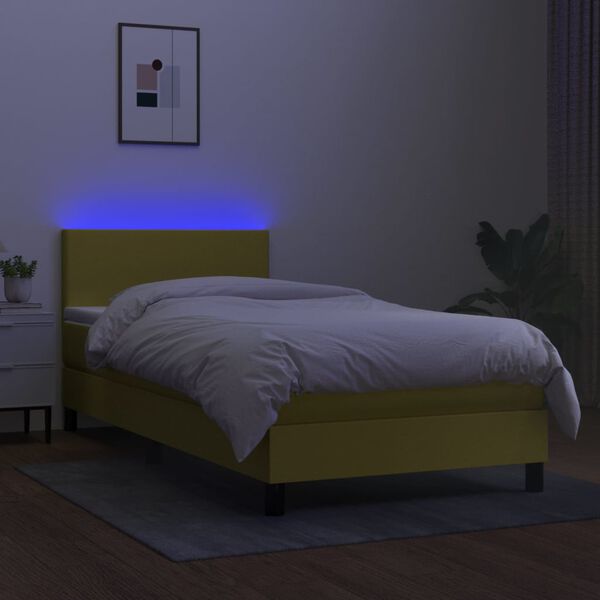 vidaXL &Kappa;&rho;&epsilon;&beta;ά&tau;&iota; Boxspring &mu;&epsilon; &Sigma;&tau;&rho;ώ&mu;&alpha; & LED &Pi;&rho;ά&sigma;&iota;&nu;&omicron; 90x190 &epsilon;&kappa;. &Upsilon;&phi;&alpha;&sigma;&mu;ά&tau;&iota;&nu;&omicron;