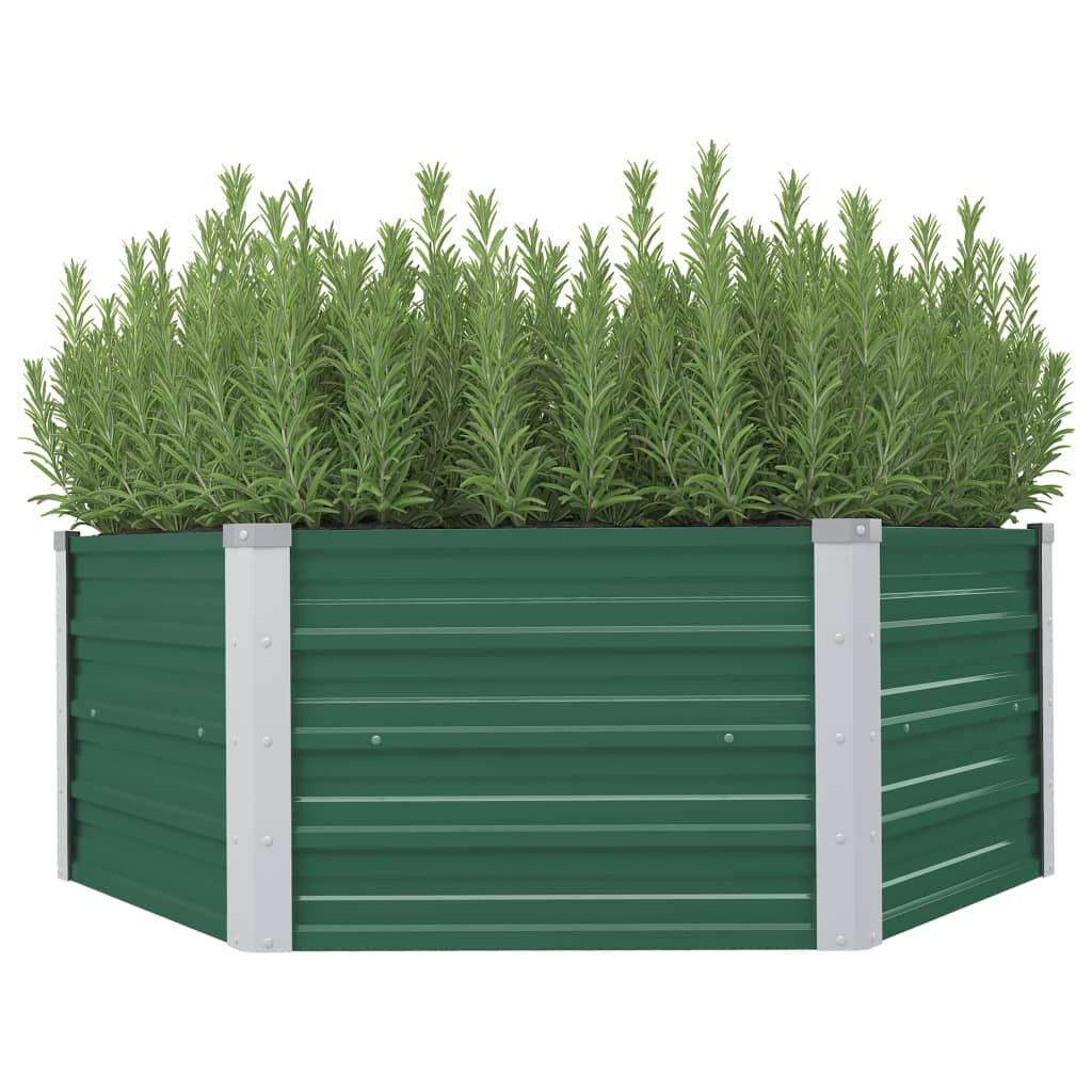 vidaXL Ζαρντινιέρα Ψηλή Πράσινη 129x129x46 εκ. Γαλβανισμένος Χάλυβας