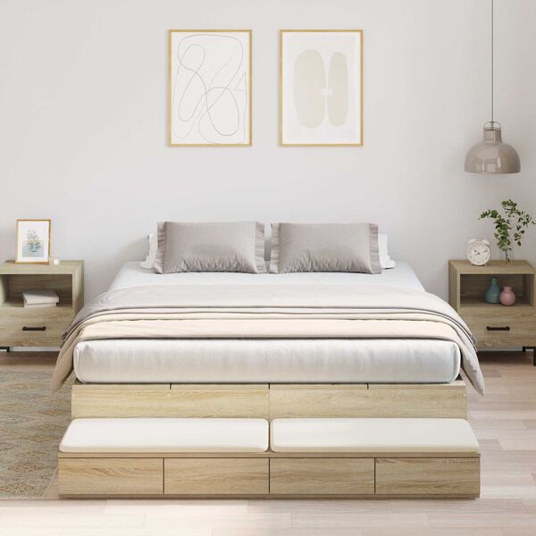 vidaXL Κρεβάτι Αποθήκευσης σε Χρώμα Σοένα 135x190 εκ.