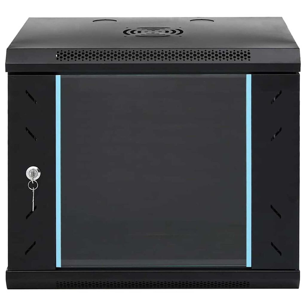 vidaXL Ντουλάπα δικτύου με αποθήκευση Μαύρο 53 x 45 x 45 εκ Ατσάλι