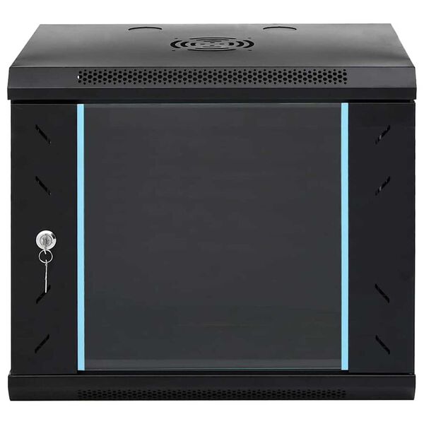 vidaXL Ντουλάπα δικτύου με αποθήκευση Μαύρο 53 x 45 x 45 εκ Ατσάλι