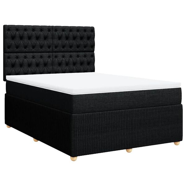 vidaXL &Kappa;&rho;&epsilon;&beta;ά&tau;&iota; Boxspring &mu;&epsilon; &Sigma;&tau;&rho;ώ&mu;&alpha; &Mu;&alpha;ύ&rho;&omicron; 160x200 &epsilon;&kappa;. &Upsilon;&phi;&alpha;&sigma;&mu;ά&tau;&iota;&nu;&omicron;