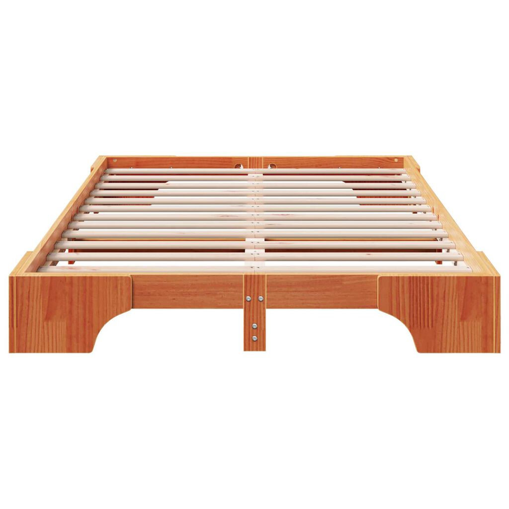 vidaXL Κρεβάτι Κερωμένο καφέ Ξύλο 120 x 200 cm Καφέ Κρεβάτι Ορθογώνιο